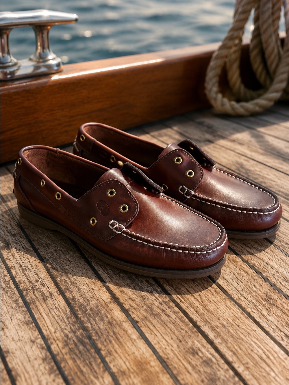 Yachters Choice Leather Boat Shoes Deck Loafers Burgundy Men's Size 10
